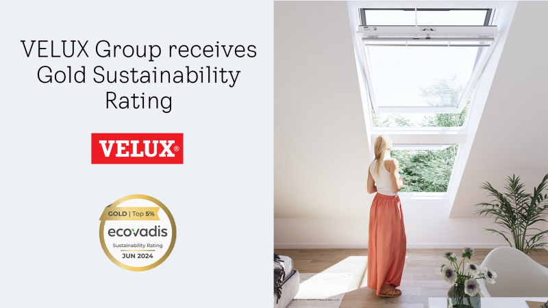 VELUX Group awarded gold rating by EcoVadis for the second consecutive year